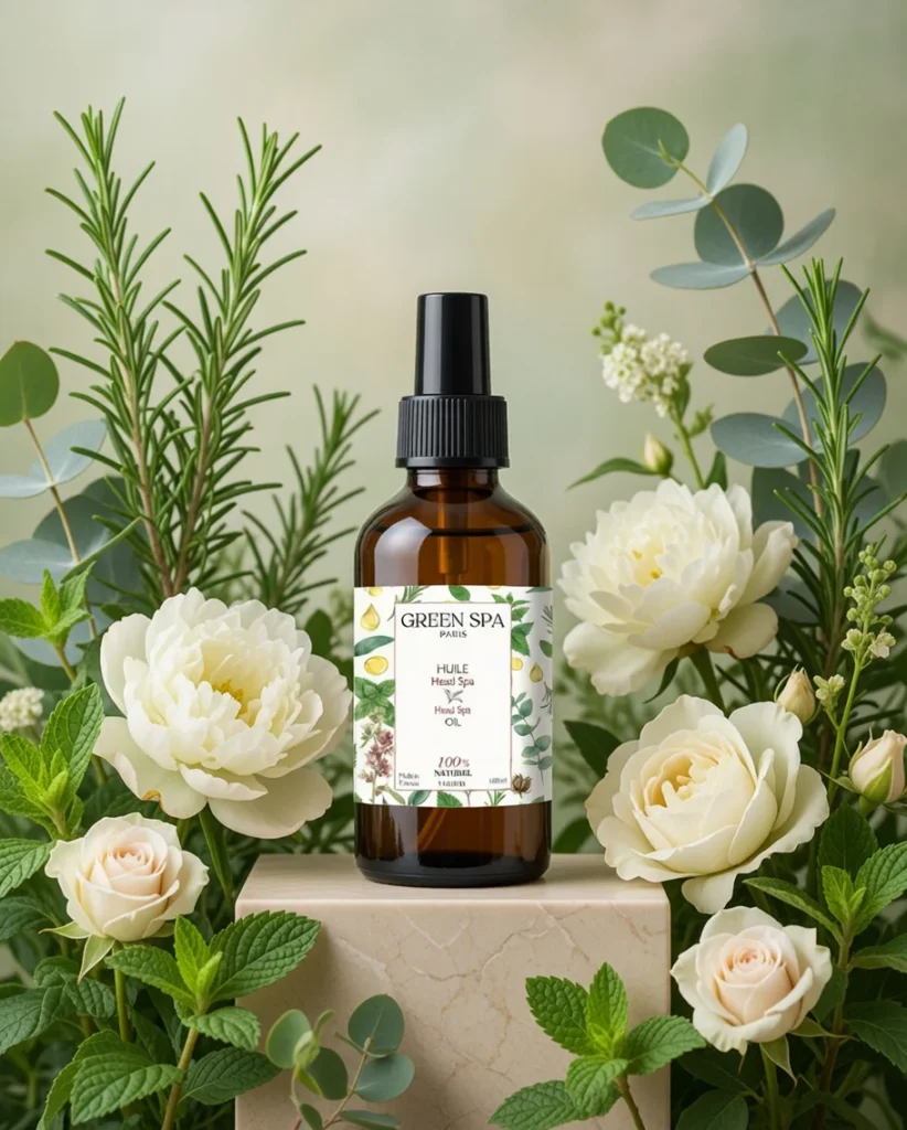 Huile de massage Green Spa utilisée chez Halo Hypnose & Bien-être